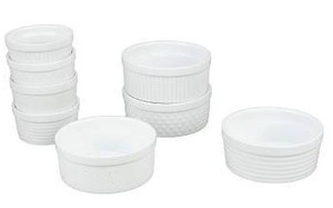 lot 12312 image: Bia Cordon Bleu Textured Ramekin And soufle Set, 8 Pieces, White