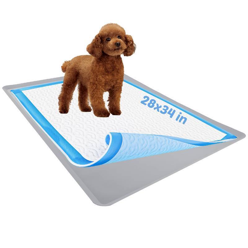 lot 56141 image: Dog Pee Pad Holder Tray Fits for 28 x 34 Wee Wee Pee Pads - Stable Grip, Raised Edges, Quick-Wipe Silicone Surface Dog Potty Tray Holder for Indoor Flooring Protection (Light Grey) - Retail $29