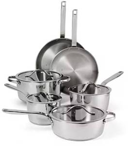 Tramontina Tempo Tri-Ply Stainless Steel 10-pc. Cookware Set - Retail: $280