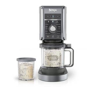 Ninja CREAMi Deluxe XL Ice Cream Maker  Sorbet  Milkshakes  Frozen Yogurt  & More  11 One-Touch Programs  (2) 24 Oz Family-Sized Tubs & Lids  NC501 Stone Silver - Retail: $370