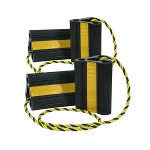 lot 26920 image: RV Wheel Chocks for RV Tire Chock Block Camper Travel Trailer Car Truck, Upgrade Rubber Wheel Chocks with Rope, Easy to Use, Wheel Immobilizers & Chocks (2pair4pack) - Retail $33