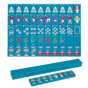 lot 26932 image: American Mahjong Tile Set with Carrying Bag and Accessories, 160 Acrylic Engraved Mahjong Tiles - Retail $134
