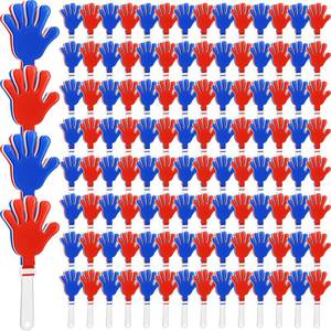 lot 26949 image: 12 Pcs Hand Clapper Bulk Noise Makers Red White Blue 7.5 Inch Clapping Hands Party Favors Plastic Noisemakers Noise Maker for Adult Sports Events Birthday Supplies Accessories - Retail $42