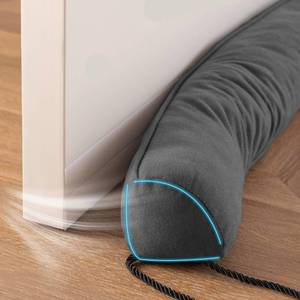 lot 26967 image: 38 Door Draft Stopper Blocks Hot and Cold Air with Removable Washable Cover for Gaps Up to 3, All-Season Seal Strip for Noise, Wind, Door Sweep for Bottom of Door, Home Essentials, BLACK. - Retail $17