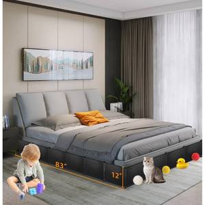 lot 26998 image: 7 Pack Under Bed & Couch Blocker for Pets and Toys - 83 Length, 11.8 Height for One Side of Queen Bed  Includes Sticky Tape, Connectors & Zip Ties - Black - Retail $24