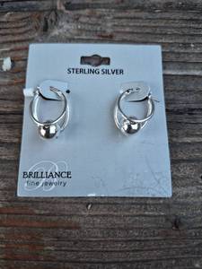 lot 116 image: Sterling Silver Ball Hoop Earrings by Brilliance