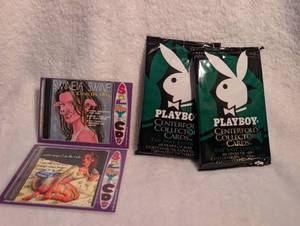 lot 609 image: Playboy Centerfold Collector Cards and Silly CDs Trading Cards Bundle