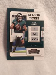 lot 1006 image: 2021 Panini Contenders Jalen Hurts Season Ticket Card #79