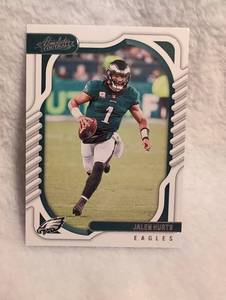 lot 1007 image: 2022 Panini Absolute Football Jalen Hurts Philadelphia Eagles Trading Card