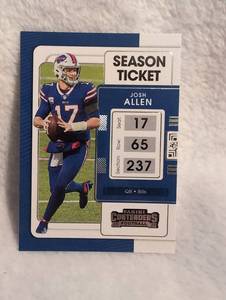 lot 1008 image: Josh Allen Buffalo Bills 2021 Panini Contenders Season Ticket Football Card
