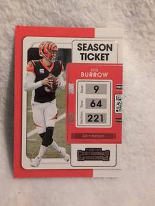 lot 1010 image: Joe Burrow 2021 Panini Contenders Season Ticket Football Card