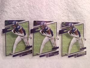 lot 1014 image: 2021 Panini Clearly Donruss Justin Jefferson Vikings Trading Cards Lot - 3 ct