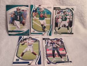 lot 1022 image: NFL Quarterback Trading Cards Lot -Tua Tagovailoa, Zach Wilson, Mac Jones