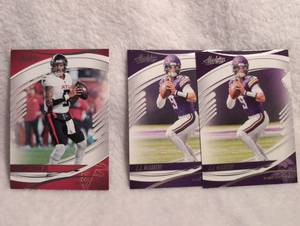 lot 1023 image: 2025 Panini Absolute Football Cards - Michael Penix Jr. and J.J. McCarthy