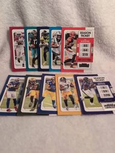 lot 1049 image: NFL Football Trading Cards Collection with Season Ticket Inserts - 10 ct