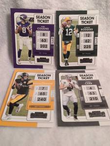 lot 1051 image: Panini Contenders Football Season Ticket Cards Lot - 4 ct