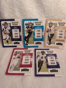 lot 1052 image: 2021 Panini Contenders Football Season Ticket Cards Lot of 5