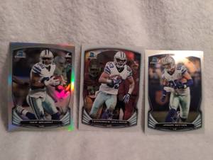 lot 1056 image: 2014 Bowman Chrome Dallas Cowboys Player Cards Set - 3 ct
