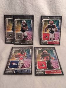 lot 1057 image: 2021 Panini Playbook Football Cards NFL Running Backs Set - 5 ct