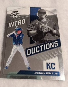 lot 1999 image: Bobby Witt Jr. 2021 Panini Mosaic Baseball Introductions Card