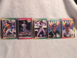 lot 2025 image: MVP Baseball Card Set - Mark McGwire, Cal Ripken, Jose Canseco (2x) George Brett - 5 ct