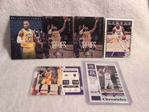 lot 3002 image: LeBron James Los Angeles Lakers Basketball Trading Cards Collection - 6 ct