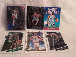 lot 3009 image: Modern NBA Basketball Card Collection Featuring Star Players- including Shai Gilgeous-Alexander, Ja Morant, Jayson Tatum, and Nikola Jokic