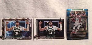 lot 3010 image: Giannis Antetokounmpo Basketball Card Collection - 3 ct