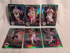 lot 3016 image: Panini Prizm Basketball Trading Cards Set - Gordon Hayward, RJ Barrett, James Harden, Tre Mann, Coby White, and Lonzo Ball