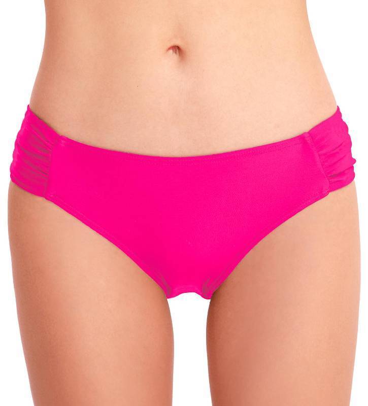 lot 3327 image: Vogueric Womens Bikini Bottoms Side Shirred Hipster Swimsuit Bottom Low Waisted Bathing Suit Bottoms Hot Pink Large - Retail $23