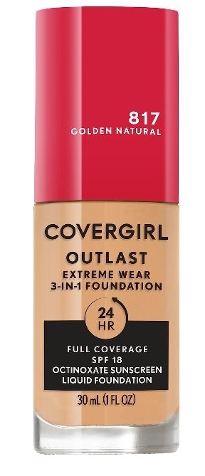 lot 3344 image: CoverGirl Outlast Extreme Wear Foundation Golden Natural 817&nbsp