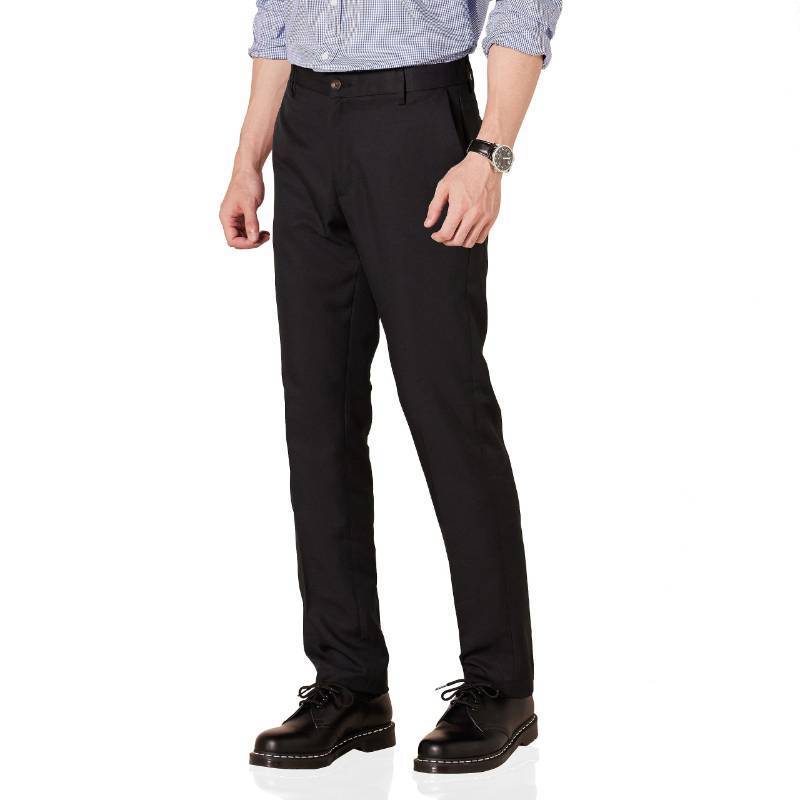 lot 3377 image: Amazon Essentials Mens Slim-Fit Flat-Front Dress Pant, Black, 35W x 28L