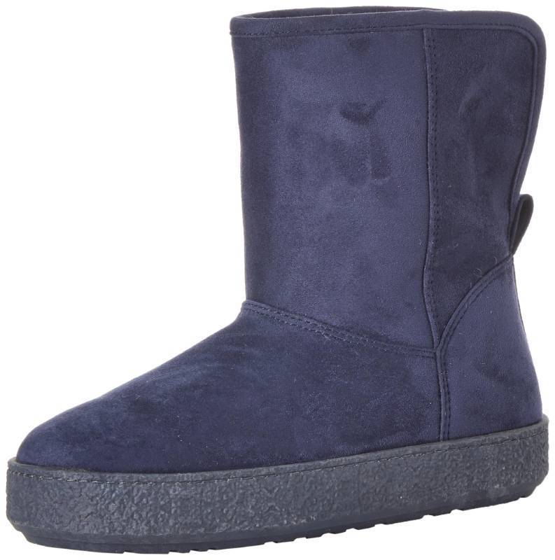 lot 3421 image: Amazon Essentials Womens Faux Fur Shearling Boot, Navy Microsuede, 6 - Retail $35