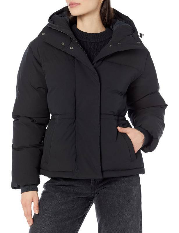lot 3423 image: Amazon Essentials Womens Short Waisted Puffer Jacket Black, X-Small - Retail $51