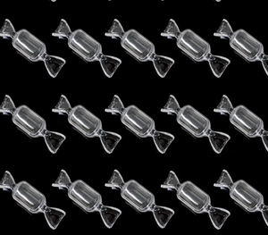 lot 3360 image: ISKYBOB 30 Pieces Fillable Plastic Candy Shaped Clear Container Mini Chocolate Box Gift Package for Baby Shower Birthday Party Supplies