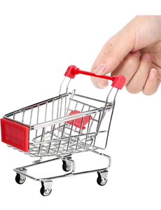lot 3340 image: Mini Shopping Cart, Red, Durable, Perfect for Role Play, Storage, and Decor