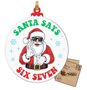 lot 3407 image: PK of 2 Santa Says Six Seven New Year Gift Ornament