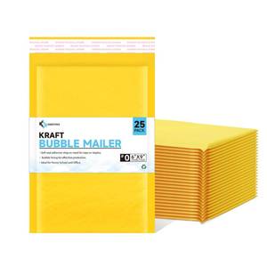 lot 3410 image: Kkbestpack Kraft Paper Bubble Mailers #0, 6x10 Inch Self-Seal Padded Mailing Envelopes, Usable Size 6x9, Pack of 25