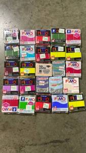 lot 3456 image: FIMO and Sculpey Polymer Clay Collection - 25 Blocks Various Colors
