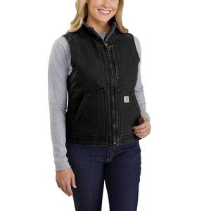 lot 3468 image: Carhartt Womens Washed Duck Mock Neck Vest, Black, X-Large - Retail $90