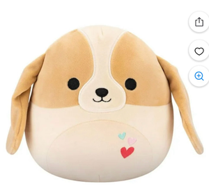 lot 3479 image: Squishmallows 5 Valentines Adela the Bassett Hound