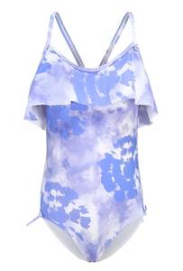 lot 3025 image: Big Girls One Piece Swimsuits Tie Dye Bathing Suit Hawaiian Summer Swimwear for Girls Purple Size 1210-12 Years