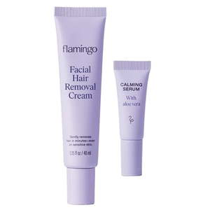 lot 3109 image: Flamingo Women s Facial Hair Removal Cream with Calming Serum  1.35 fl oz Tube