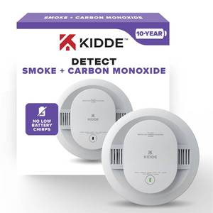 lot 3156 image: Kidde Smoke and Carbon Monoxide Detector, 10-Year Battery Powered, LED Status Lights, 85 dB Alarm, 5-inches, 30CUD10, 1 Pack
