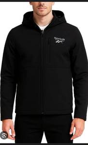 lot 3201 image: Reebok Mens Black Zip-Up Hoodie Retail- $90