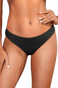 lot 3285 image: Tempt Me Women Low Rise Bikini Bottoms - Black Moderate Coverage Bathing Suit Bottoms Low Waisted Swimsuit Bottoms Brief Swimwear 2025 S