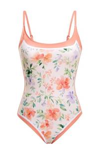 lot 2614 image: Narecte Sexy One Piece Bathing Suit for Women Tummy Control High Cut One Piece Swimsuit Womens Orange Floral L