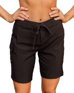 lot 2627 image: Maui Rippers Womens 4-Way Stretch 9 Swim Shorts Boardshorts (14, Black)