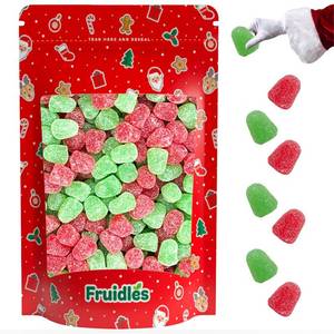 lot 2719 image: Fruidles Christmas Red and Green Spice Gummy Drops, Gluten-Free, Fun & Festive Holiday Gummies Snacking (1 Pound-2 8oz bags) (BB 08.15.27)
