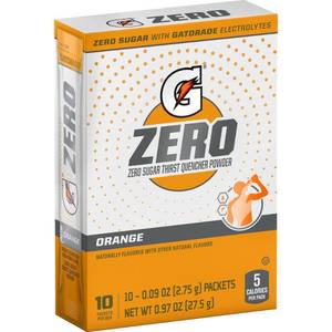 lot 2752 image: Pack of 2 Gatorade GZERO Orange Sports Drink Mix - 1.08oz Hydration, Low Calorie, No Added Sugar